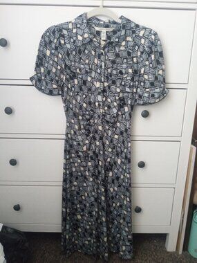 DVF Retro Patterned Silk Dress - Worn Once